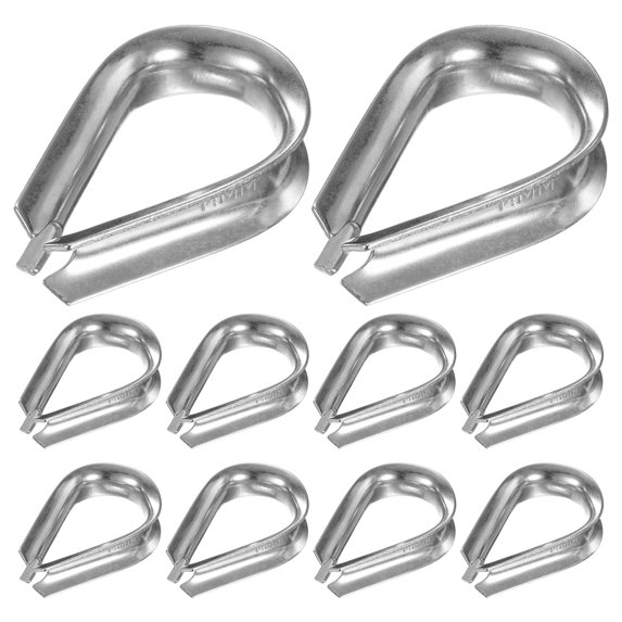 Uxcell 10-Pack Wire Rope Thimbles, M14 Stainless Steel 14mm Rope ...