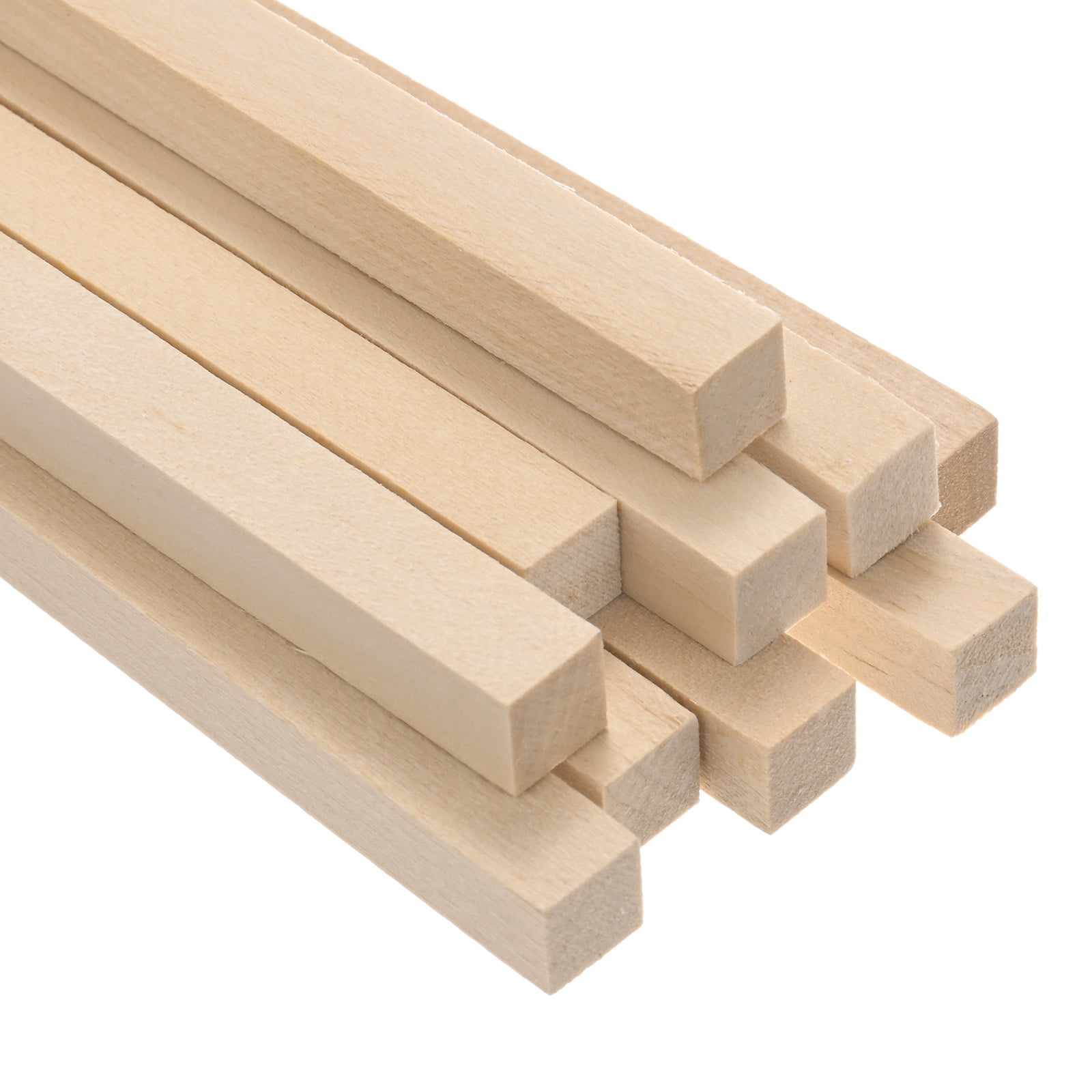 Uxcell 10-Pack Wood Square Dowel Rods, 25/64 x 10 Inch Unfinished ...