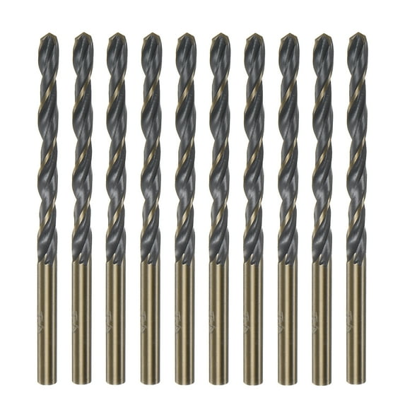 Uxcell 10 Packs 4.5mm Black Nitride & Gold Titanium Coated High Speed Steel (HSS) 4341 Twist Drill Bits