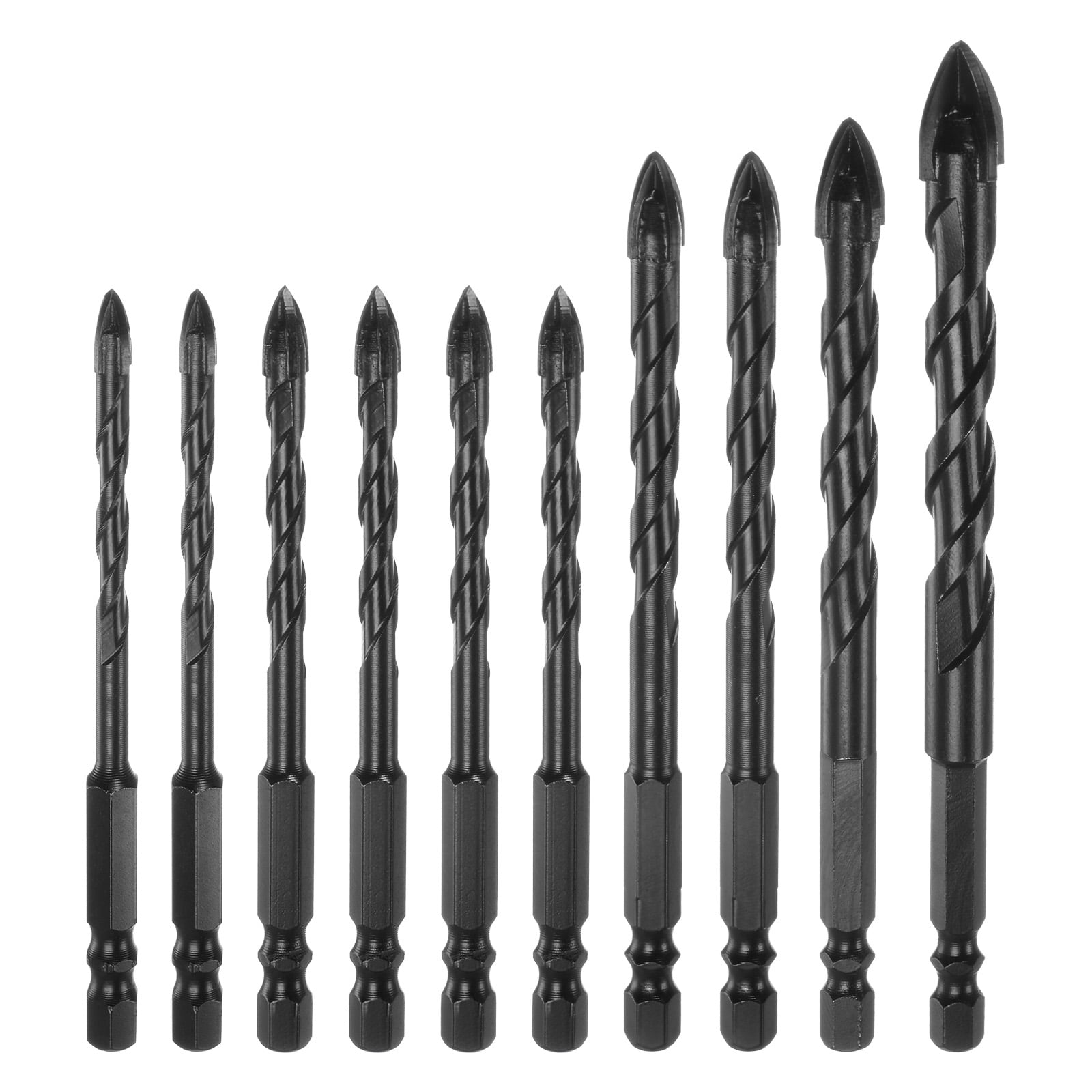 Uxcell 10 Packs 5mm 5mm 6mm 6mm 6mm 6mm 8mm 8mm 10mm 12mm Concrete Masonry Drill Bit Set