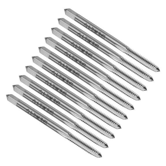 Uxcell 10 Packs 6-32 UNC 2B High Speed Steel 6542 Straight Flutes Machine Screw Thread Taps