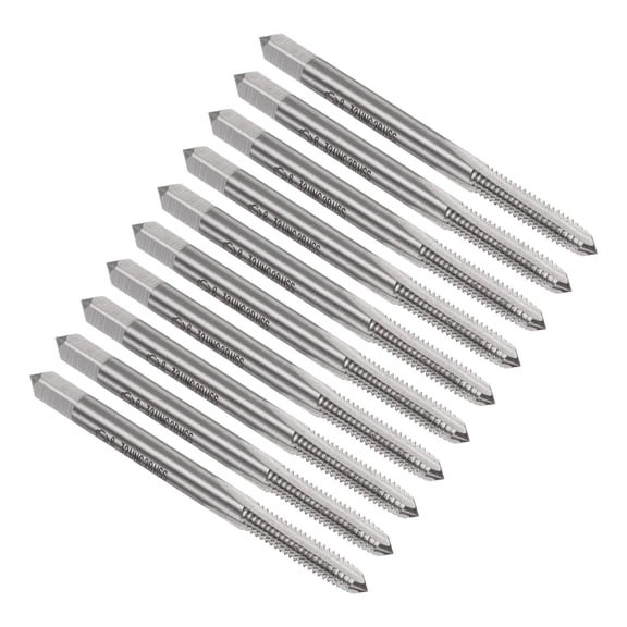 Uxcell 10 Packs 8-32 UNC 2B High Speed Steel 6542 Straight Flutes Machine Screw Thread Taps