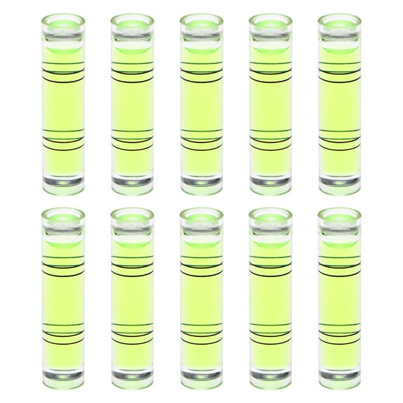 Uxcell 10 Packs Cylindrical Bubble Level 9.5x40mm Mini Bullseye Spirit Levels for Camera Tripod Telescope, Green
