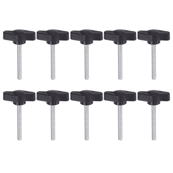 Uxcell 10 Packs M4 x 35mm Male Thread T/Z Wing Knobs Thumb Screw Clamping Knobs Grip Black