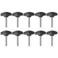 thumbnail image 1 of Uxcell 10 Packs M5 x 40mm Male Thread Tee Wing Knobs Thumb Screw Clamping Knobs Grip Black, 1 of 5