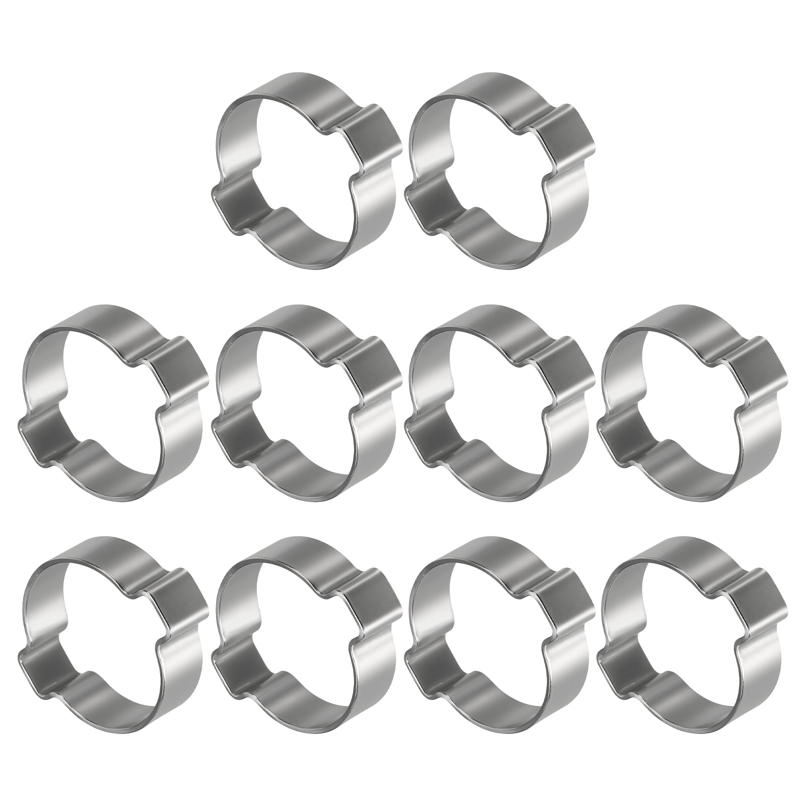 Uxcell 10 Packs Stainless Steel Double Ear Hose Clamps, Adjustable ...