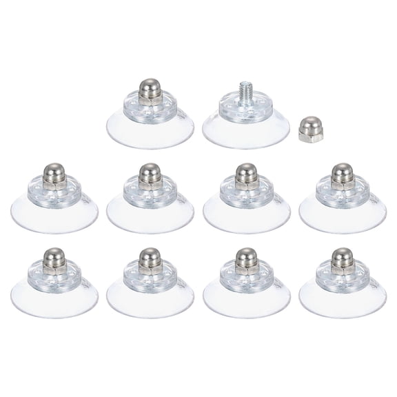 Uxcell 10 Packs Suction Cups for Glass 25mm/1" Dia Sucker Pads with M4 x 6mm Screw