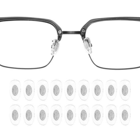Uxcell Eyeglass Nose Pad Thickness Anti-Slip Glasses Nose Grips Titanium Logo Glasses Nose Pads for Plastic Frames Glasses Gold 10