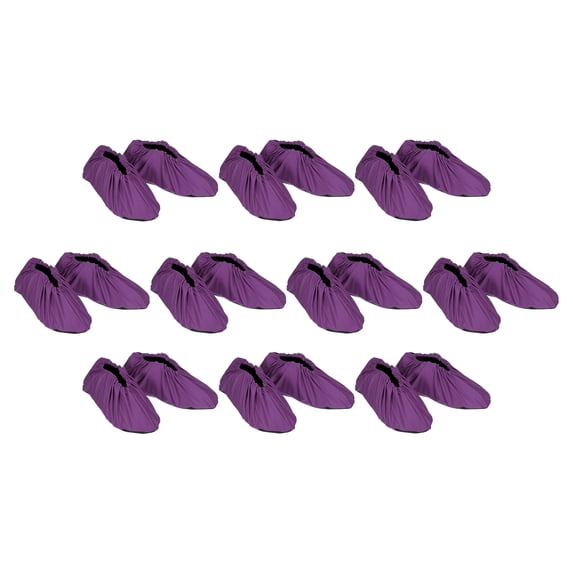 Uxcell 10 Pairs Shoe & Boot Covers, Reusable Cotton Non-Slip Shoe Covers for Indoors, Purple
