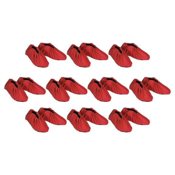 Uxcell 10 Pairs Shoe & Boot Covers, Reusable Cotton Non-Slip Shoe Covers for Indoors, Red