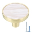 thumbnail image 1 of Uxcell 10 Pcs 1-1/4 Inch Gold Kitchen Cabinet Knobs for Dressers Marble Shell Stickers, 1 of 6