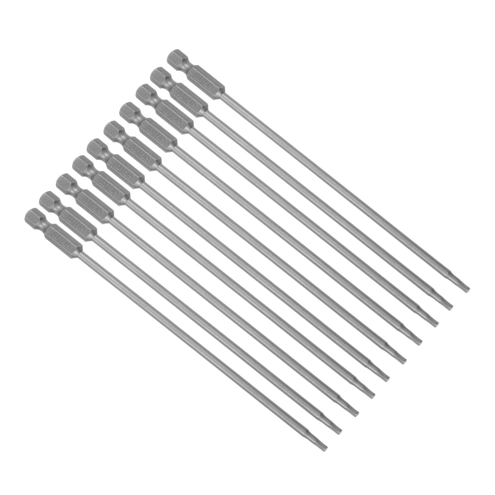 Uxcell Magnetic Hex Screwdriver Bits - 10 Pcs, 1/4" Hex Shank, 4mm Tip, 100mm Long, Gray - View #3