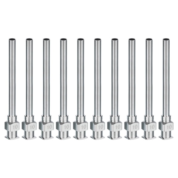 Uxcell 10 Pcs 10G 1.5 Inch Blunt Tip Dispensing Needle with Lure Lock for Refilling Liquid Inks Adhesives