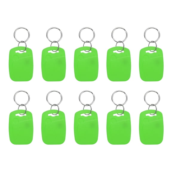 Uxcell 10 Pcs 13.56MHz UID Rectangle Writable Rewritable Smart Key Fobs, Bright Green