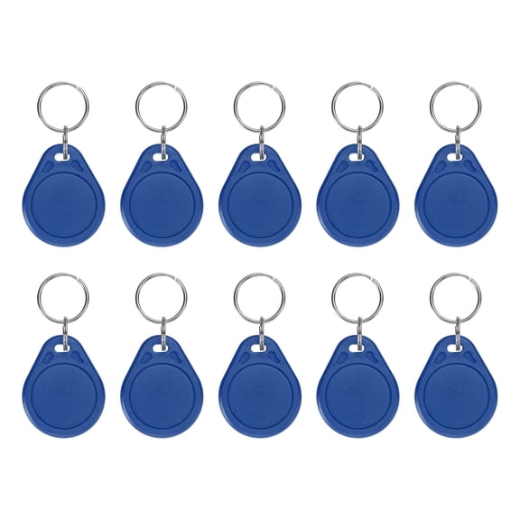 Uxcell 10 Pcs 13.56MHz UID Writable Rewritable Smart Key Fobs for Access, Blue