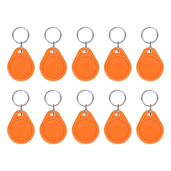 Uxcell 10 Pcs 13.56MHz UID Writable Rewritable Smart Key Fobs for Access, Deep Orange