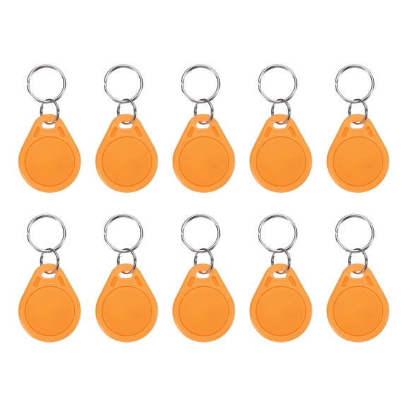 Uxcell 10 Pcs 13.56MHz UID Writable Rewritable Smart Key Fobs for Access, Orange