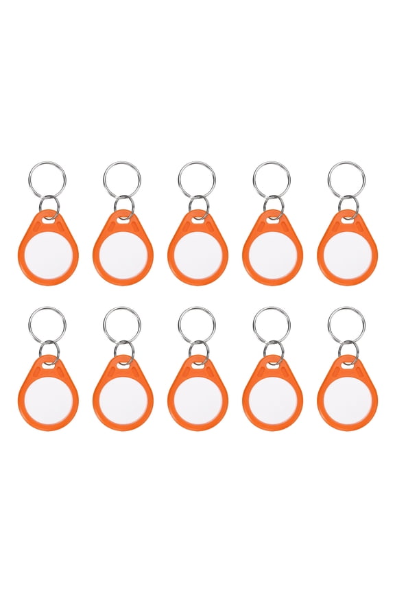 10 Pcs 13.56MHz Writable Rewritable Smart Key Fobs, Deep Orange White