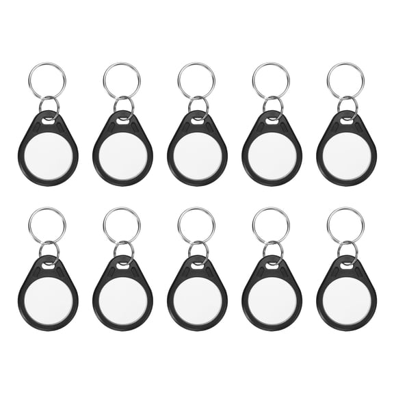 Uxcell 10 Pcs 13.56MHz Writable Rewritable Smart Key Fobs for Access, Black White
