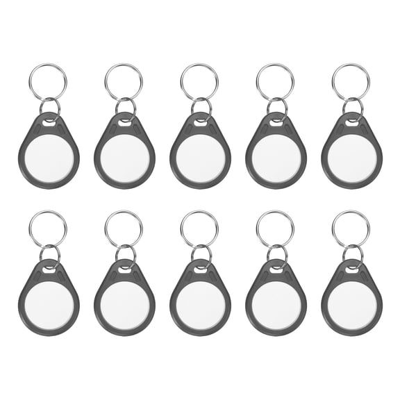 Uxcell 10 Pcs 13.56MHz Writable Rewritable Smart Key Fobs for Access, Gray White