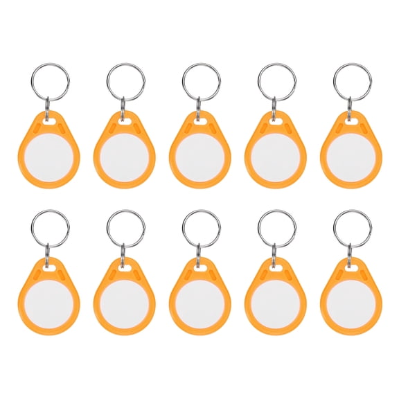 Uxcell 10 Pcs 13.56MHz Writable Rewritable Smart Key Fobs for Access, Orange White