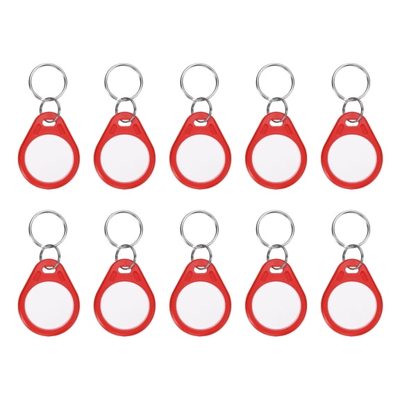 Uxcell 10 Pcs 13.56MHz Writable Rewritable Smart Key Fobs for Access, Red White
