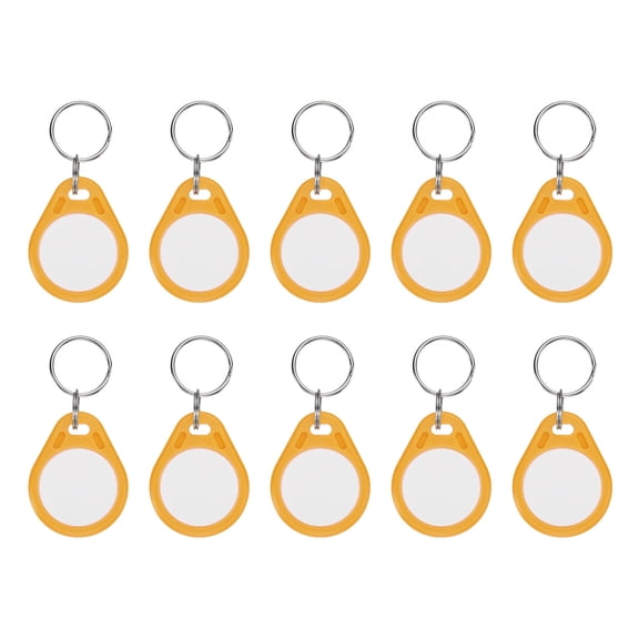 Uxcell 10 Pcs 13.56MHz Writable Rewritable Smart Key Fobs for Access, Yellow White