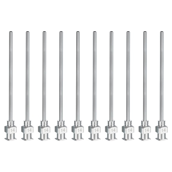 Uxcell 10 Pcs 14G 2 Inch Blunt Tip Dispensing Needle with Lure Lock for Refilling Liquid Inks Adhesives