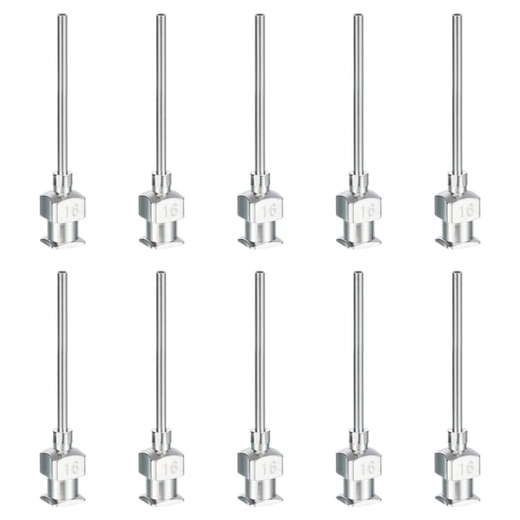 Uxcell 10 Pcs 16G 1 Inch Blunt Tip Dispensing Needle with Lure Lock for Refilling Liquid Inks Adhesives