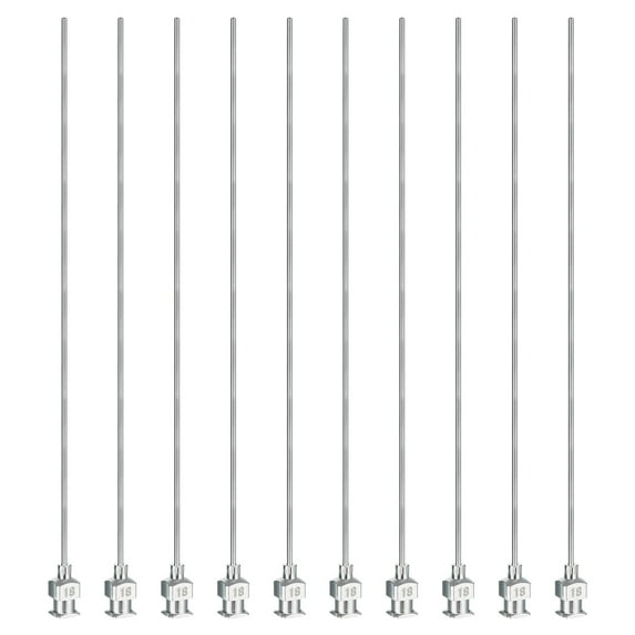 Uxcell 10 Pcs 18G 5 Inch Blunt Tip Dispensing Needle with Lure Lock for Refilling Liquid Inks Adhesives