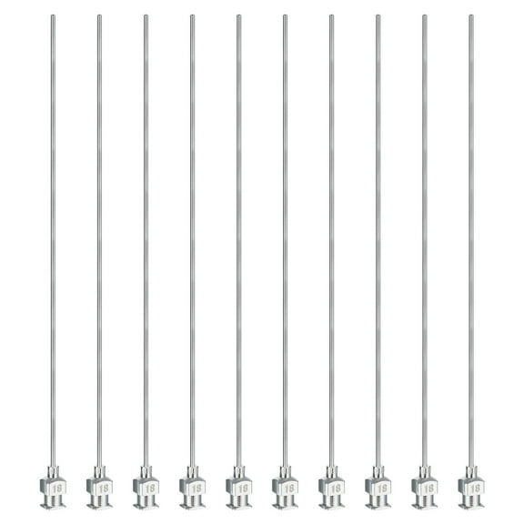 Uxcell 10 Pcs 18G 5 Inch Blunt Tip Dispensing Needle with Lure Lock for Refilling Liquid Inks Adhesives