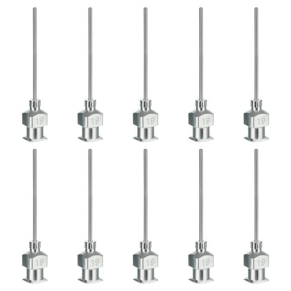 Uxcell 10 Pcs 19G 1 Inch Blunt Tip Dispensing Needle with Lure Lock for Refilling Liquid Inks Adhesives