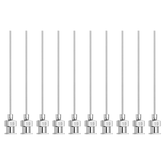 Uxcell 10 Pcs 19G 2 Inch Blunt Tip Dispensing Needle with Lure Lock for Refilling Liquid Inks Adhesives
