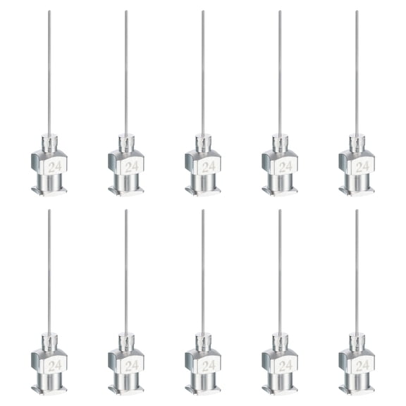 Uxcell 10 Pcs 24G 1 Inch Blunt Tip Dispensing Needle with Lure Lock for Refilling Liquid Inks Adhesives