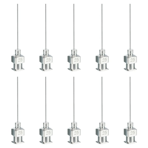 Uxcell 10 Pcs 25G 1 Inch Blunt Tip Dispensing Needle with Lure Lock for Refilling Liquid Inks Adhesives