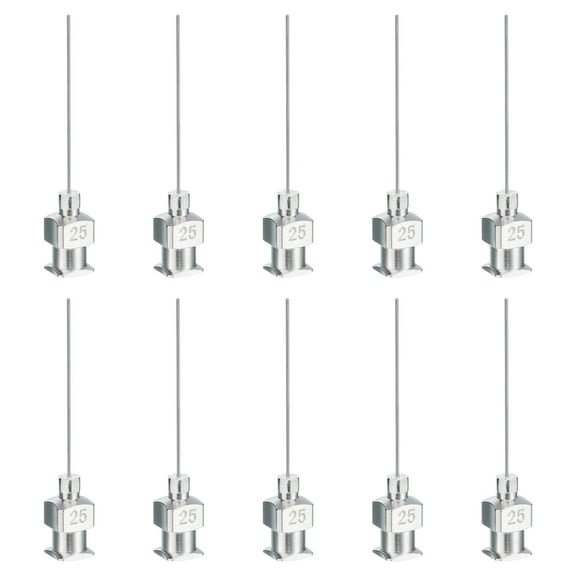 Uxcell 10 Pcs 25G 1 Inch Blunt Tip Dispensing Needle with Lure Lock for Refilling Liquid Inks Adhesives