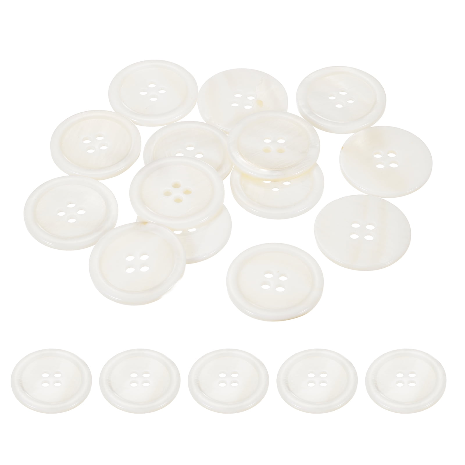 Uxcell 10 Pcs 25mm Mother of Pearl Buttons, 4 Holes MOP Natural Pearl ...
