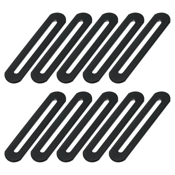 Uxcell 10 Pcs 3 27/50" Adjustable Flat Mending Plate with Slot Flat Mending Brackets, Black