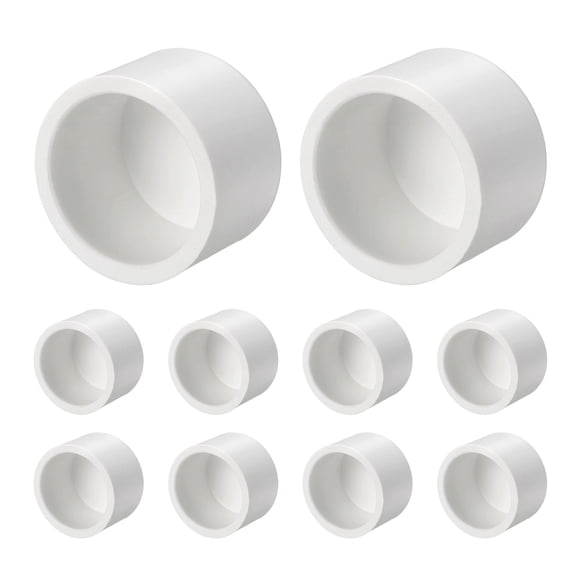 Uxcell 10 Pcs 3/4" External End Cap Fitting, SCH40 Furniture Grade Pipe Plug Adapter, Pipe Cover Fittings for DIY Project, Irrigation System, Plumbing Framework, Garden Structures