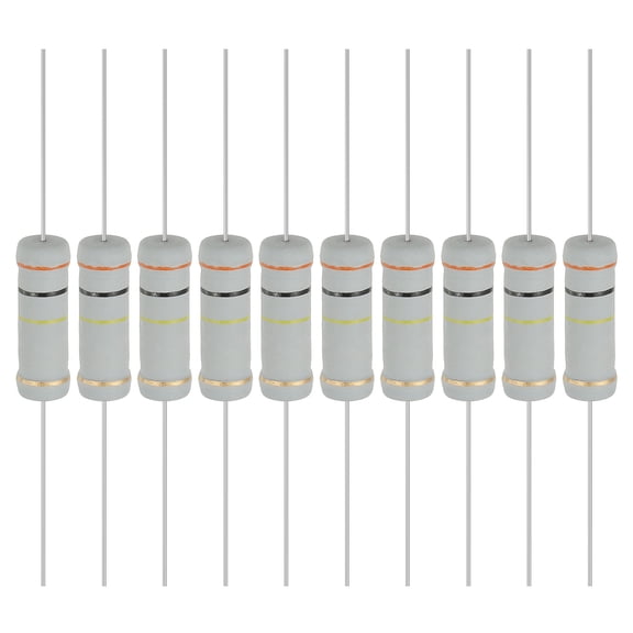 Uxcell 10Pcs 300K Ohm 5W Metal Oxide Film Resistor, 5% Tolerance, Resistor Axial for DIY Circuits
