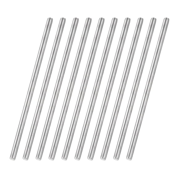 Uxcell 10 Pcs 304 Stainless Steel Round Rod, 3/16" Diameter, 6"(150mm) Length Metal Solid Shaft Rods, Steel Stick Lathe Bar Stock for Crafts DIY Models Plane Ship Cars