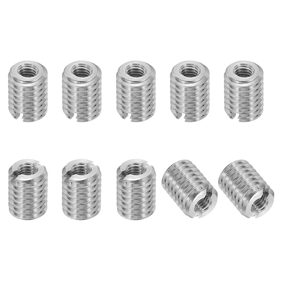 Uxcell 10 Pcs 316 Stainless Steel Thread Repair Insert Nut M6 x 1mm Male to M3 x 0.5mm Female 8mm Length