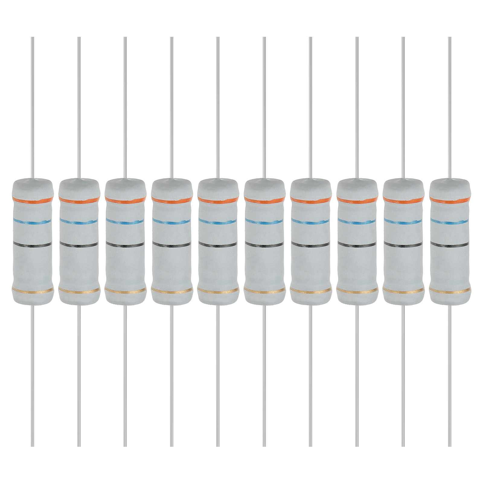 10 Résistances Film Oxyde Métallique 5W 3.3 Ohm ±5% - Axiales - Pour Électronique Haute Température