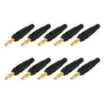 thumbnail image 1 of Uxcell 10 Pcs 4mm Banana Plugs, 20A 9.5mm OD 53.8mm Length Speaker Wire Cable Plug Connectors, Banana Jack Connector for Speaker Wire Audio Video Cable, Black, 1 of 6