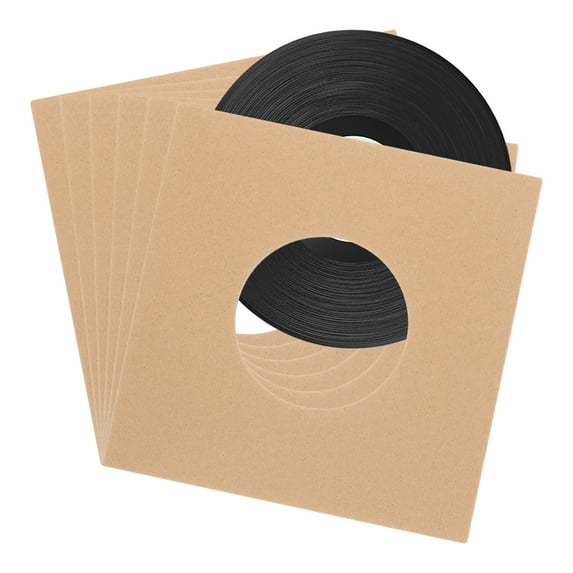 Uxcell 10 Pcs 7" Vinyl Record Jackets for LP Vinyl Records Storage Khaki
