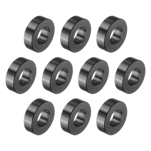 Uxcell 10 Pcs Aluminum Spacer, 1/2" Bore x 1" OD x 5/16" Length Black Round Spacer Unthreaded Standoff Bushing Plain Finish Metal Spacers