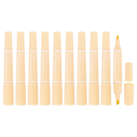 Uxcell 10 Pcs Art Marker Pen Double-Ended Colored Pen Dual Sketch Marker, Beige