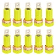 thumbnail image 1 of Uxcell 10 Pcs Banana Jack, 24A 8 x 4mm Insert Mounting/Brass Soldering Banana Female Panel Socket Jack, 4mm Binding Post Adapter for Banana Plug Connectors, Yellow, 1 of 5