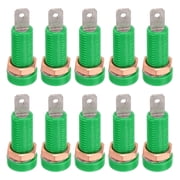 Uxcell 10 Pcs Banana Jack, 24A 8 x 4mm Insert Mounting/Brass Soldering Banana Female Panel Socket Jack, 4mm Binding Post Adapter for Banana Plug Connectors, Green