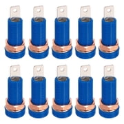 Uxcell 10 Pcs Banana Jack, 24A 8 x 4mm Insert Mounting/Brass Soldering Banana Female Panel Socket Jack, 4mm Binding Post Adapter for Banana Plug Connectors, Blue